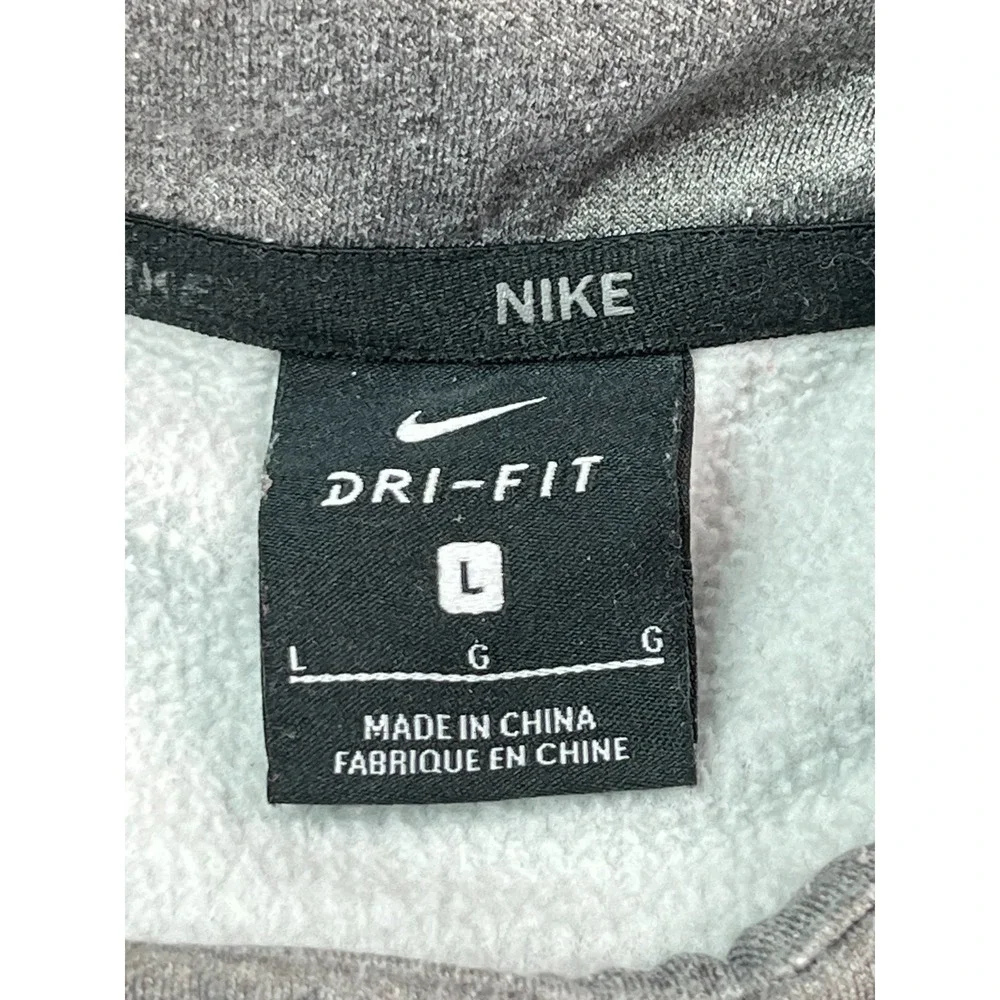 NIKE Mens L Pullover Hooded‎ Dri-Fit  Gray *FLAW*